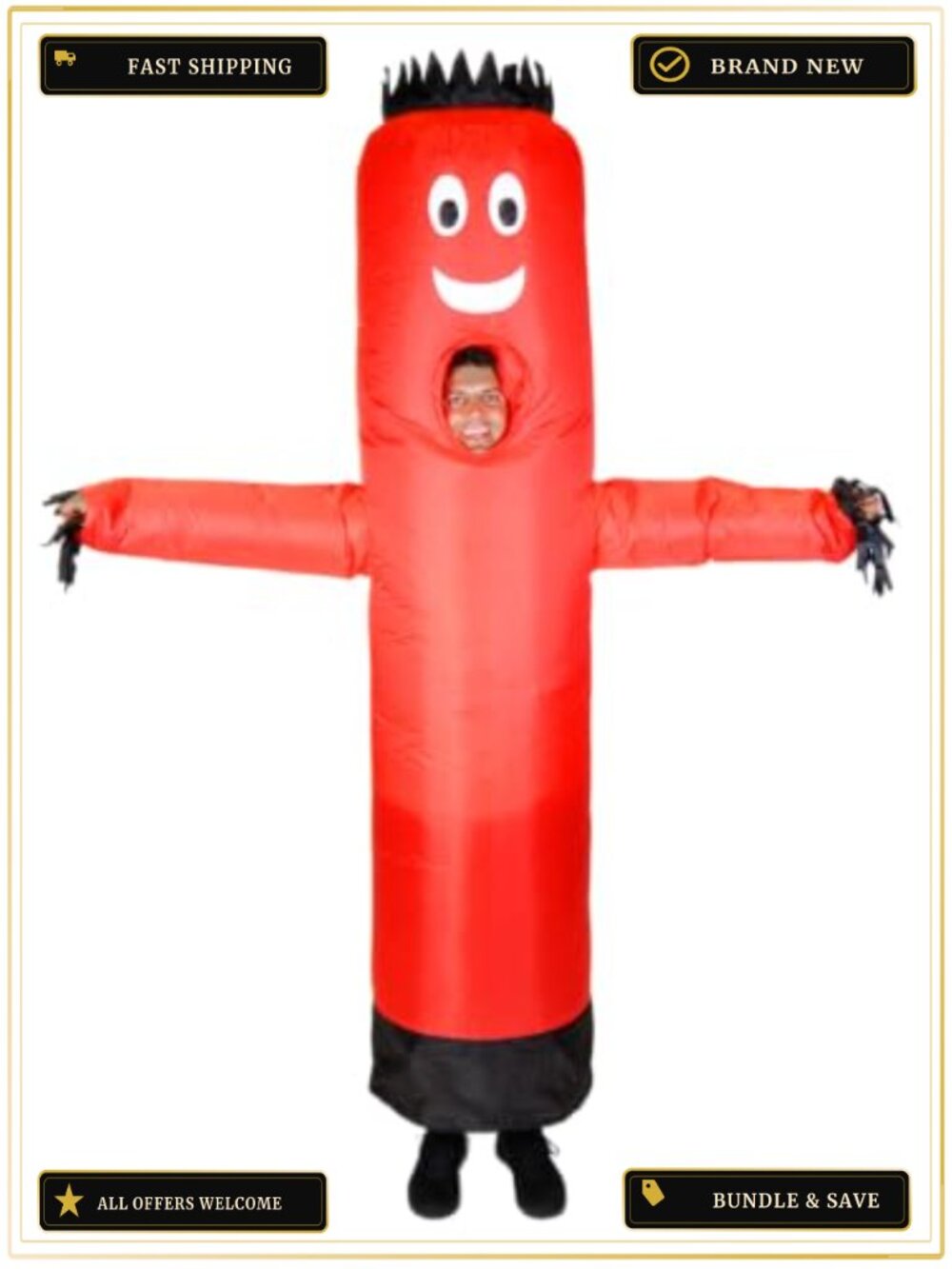 Inflatable Tube Man Costume Wavy Arms Funny Halloween Adult Unisex